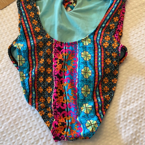 NWT! HOBIE Bright Multicolor One Piece Swimsuit - Picture 8 of 13